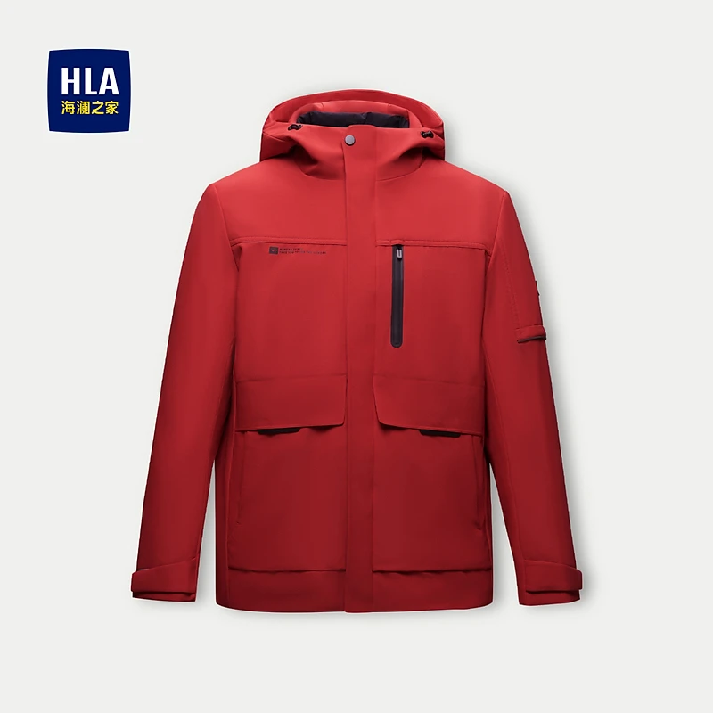 【极光鹅绒】HLA海澜之家羽绒服男一衣多穿三防渐变工装风外套男