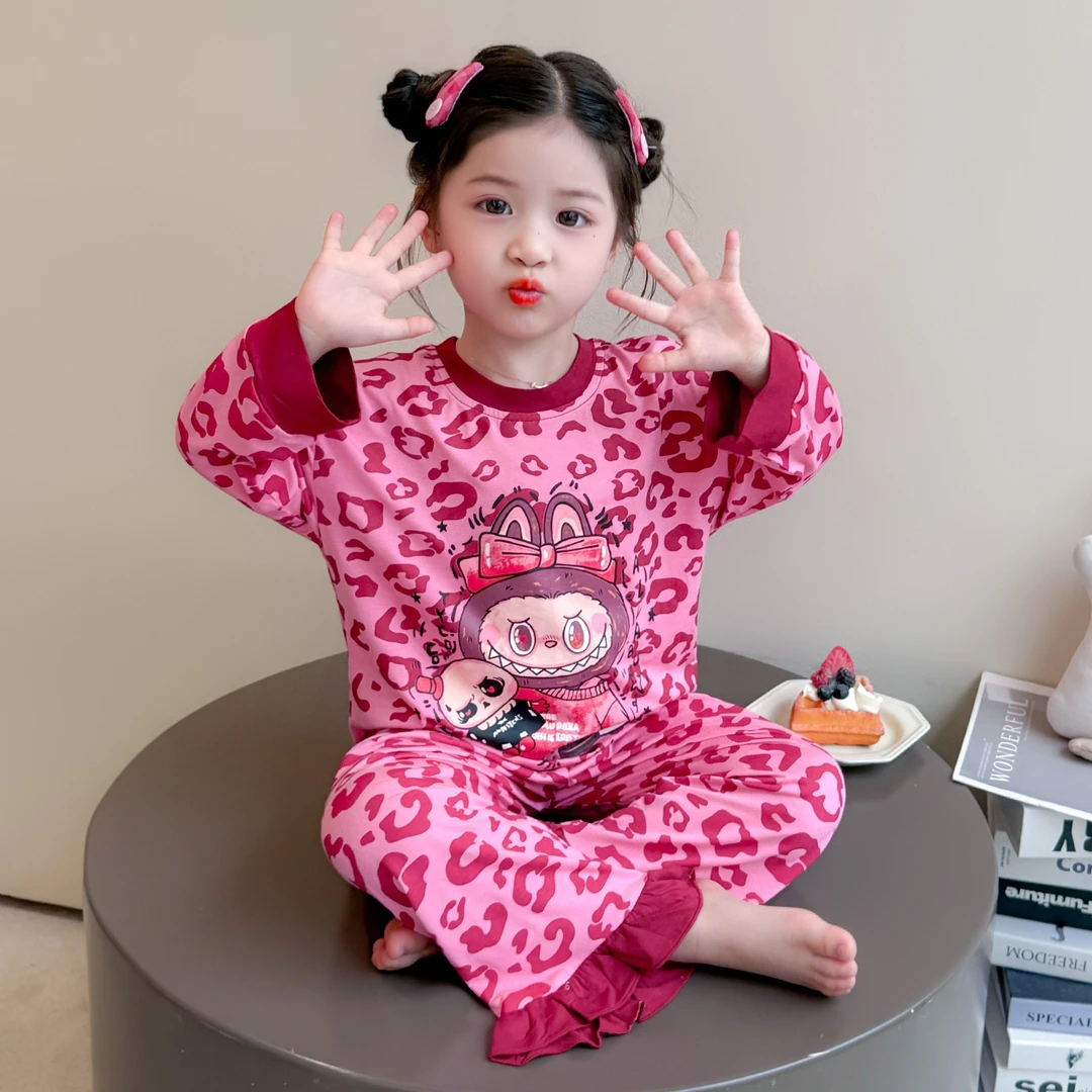 女童睡衣春秋儿童长袖长裤小女孩宝宝莫代尔拉布布居家空调服套装