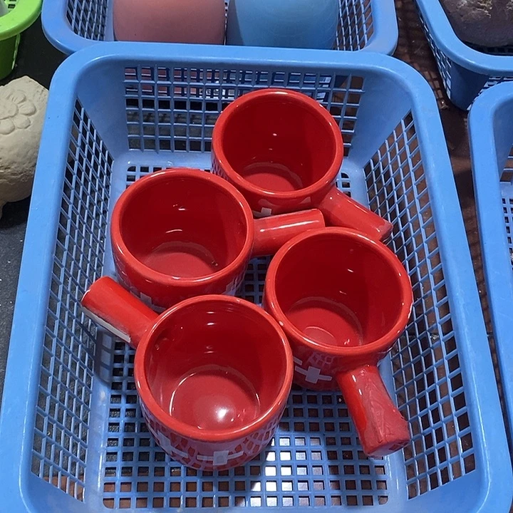 陶摆件陶盆有孔 窑裂修补 介意勿拍