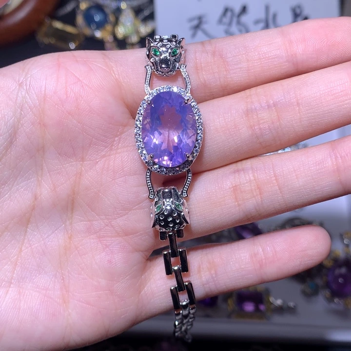 水晶戒指银S925镶嵌笑**答手链