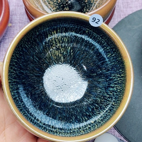 茶盏醉*轩卢学斌龙窑柴烧原矿原釉将军器型9.2口径