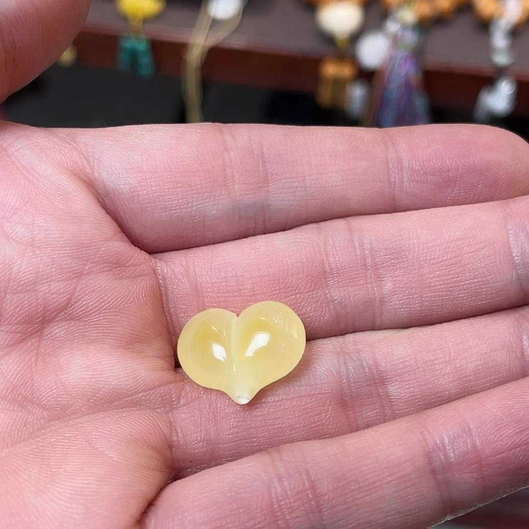 財***气檀香紫檀（小叶紫檀）手串/手链纯天然蜜蜡黄色桃心