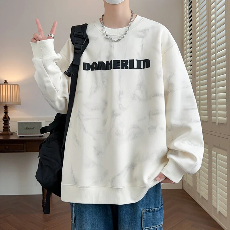 卫衣男青少年2025春装学生个性印花流行宽松港风休闲百搭潮流韩版