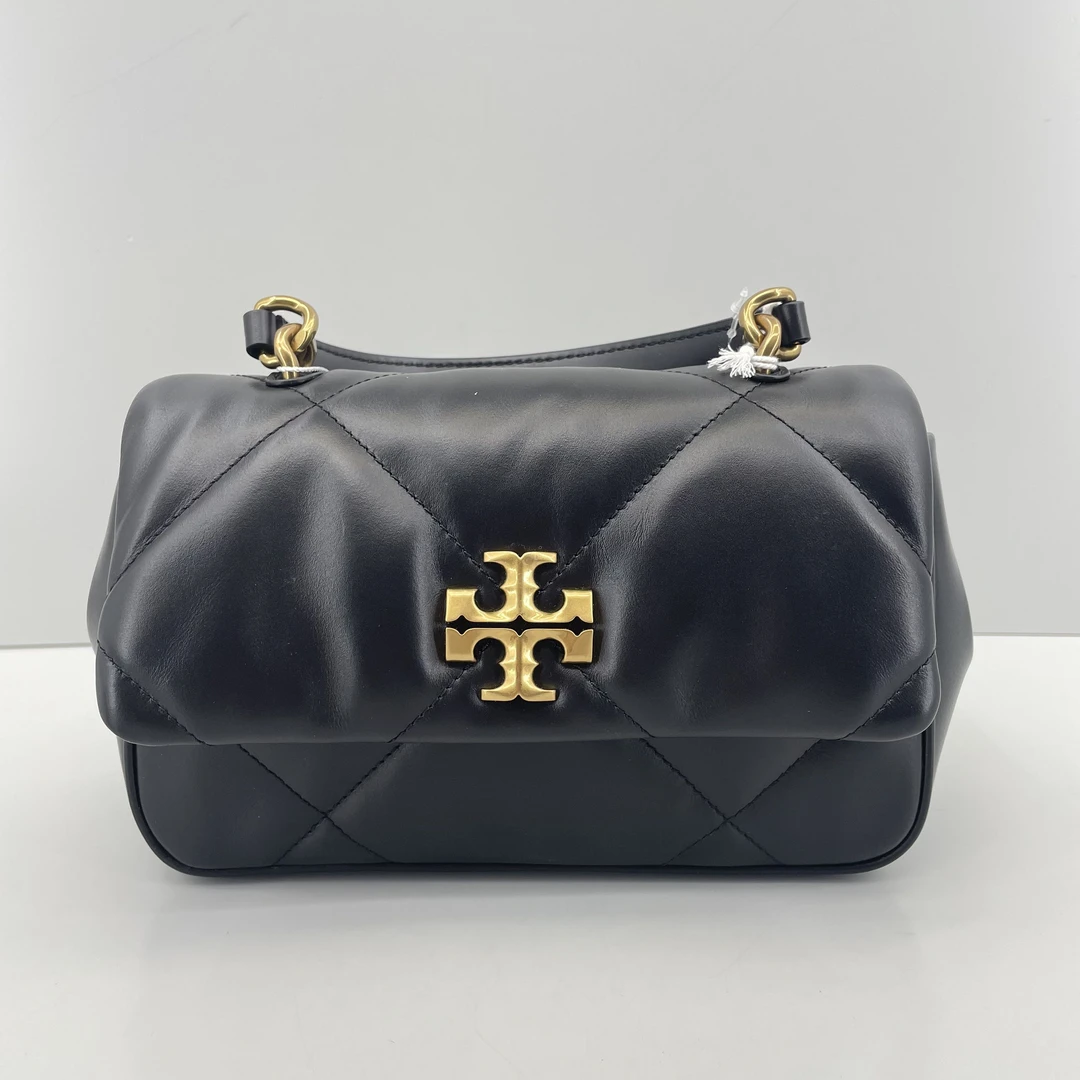 95新 TORY BURCH/汤丽柏琦 kira黑色云朵手提包21*13*7cmM061218