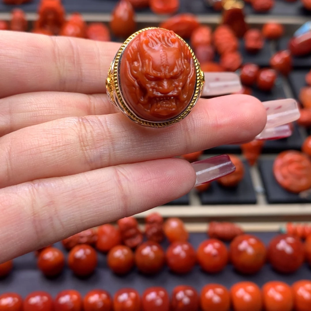 【闪购商品】南红玛瑙龙戒银S925镶嵌