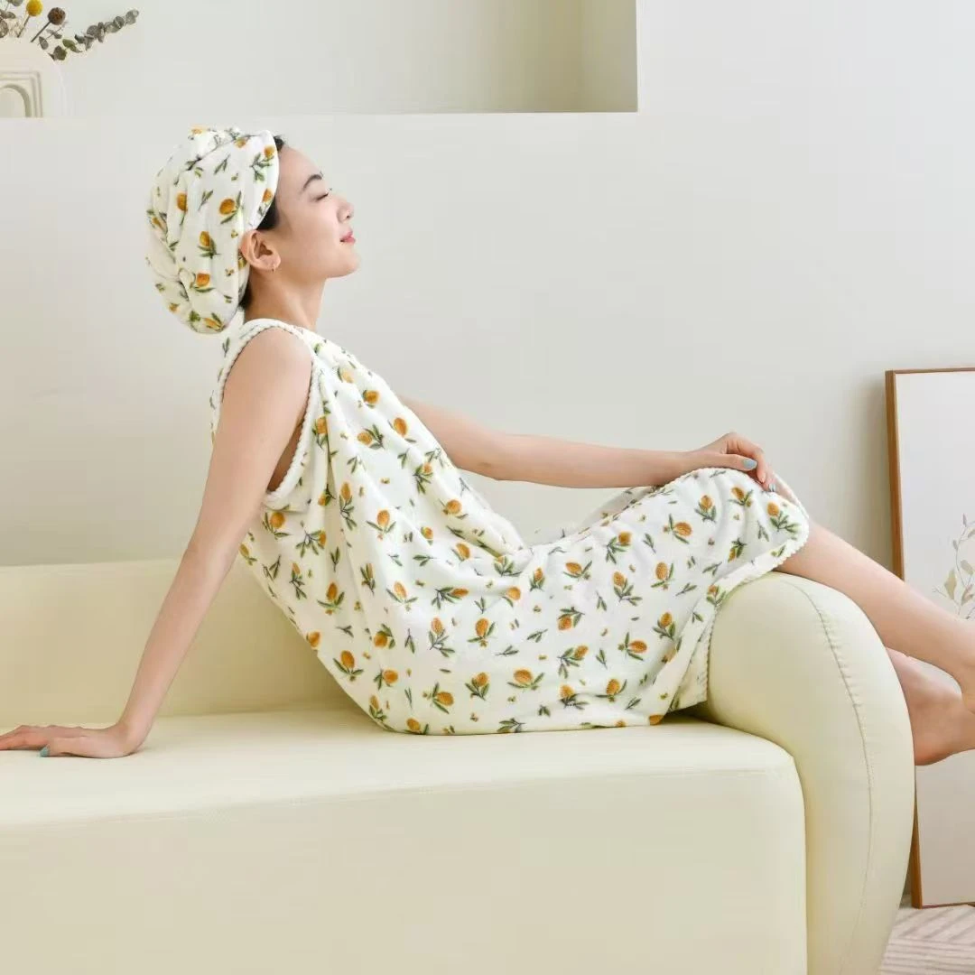 【新疆西藏包邮】新款可穿戴浴巾成人款居家洗澡裹身柔软亲肤浴裙