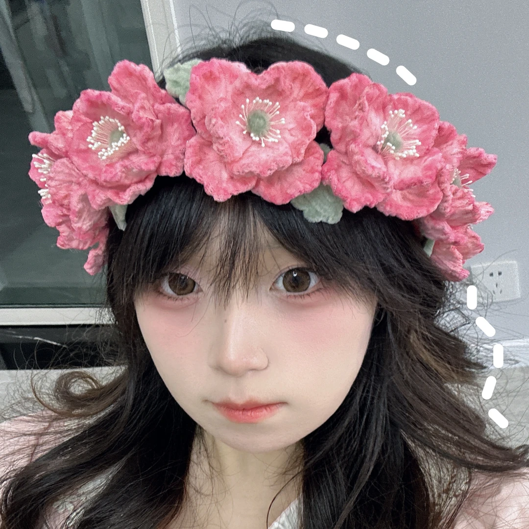 虞美人花环DIY创意头饰拍照道具送女友闺蜜礼物含眼影盘