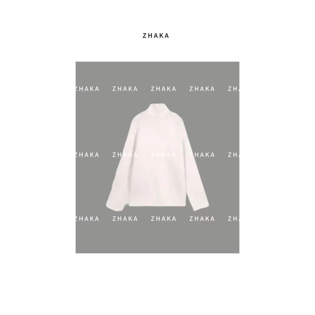 ZHAKA/高领套头棉质绒绒上衣zkg374