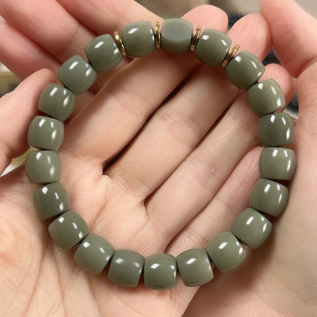 和田玉未镶嵌手串卡10直切珠宝级货头