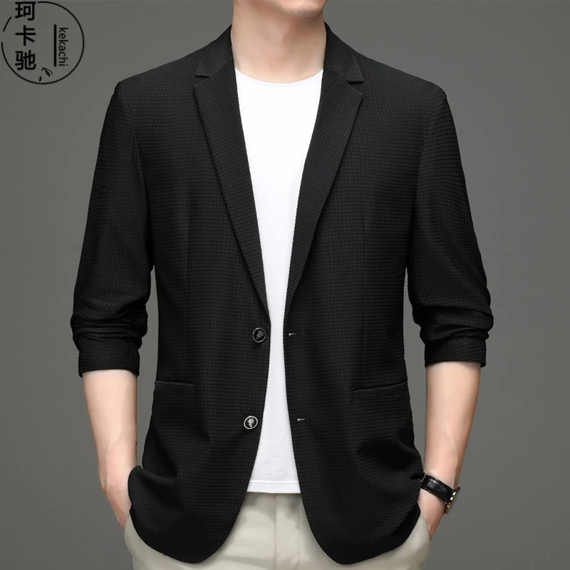 【珂卡驰】休闲西服男休闲微弹免烫小西装秋季中青商务外高品质男装