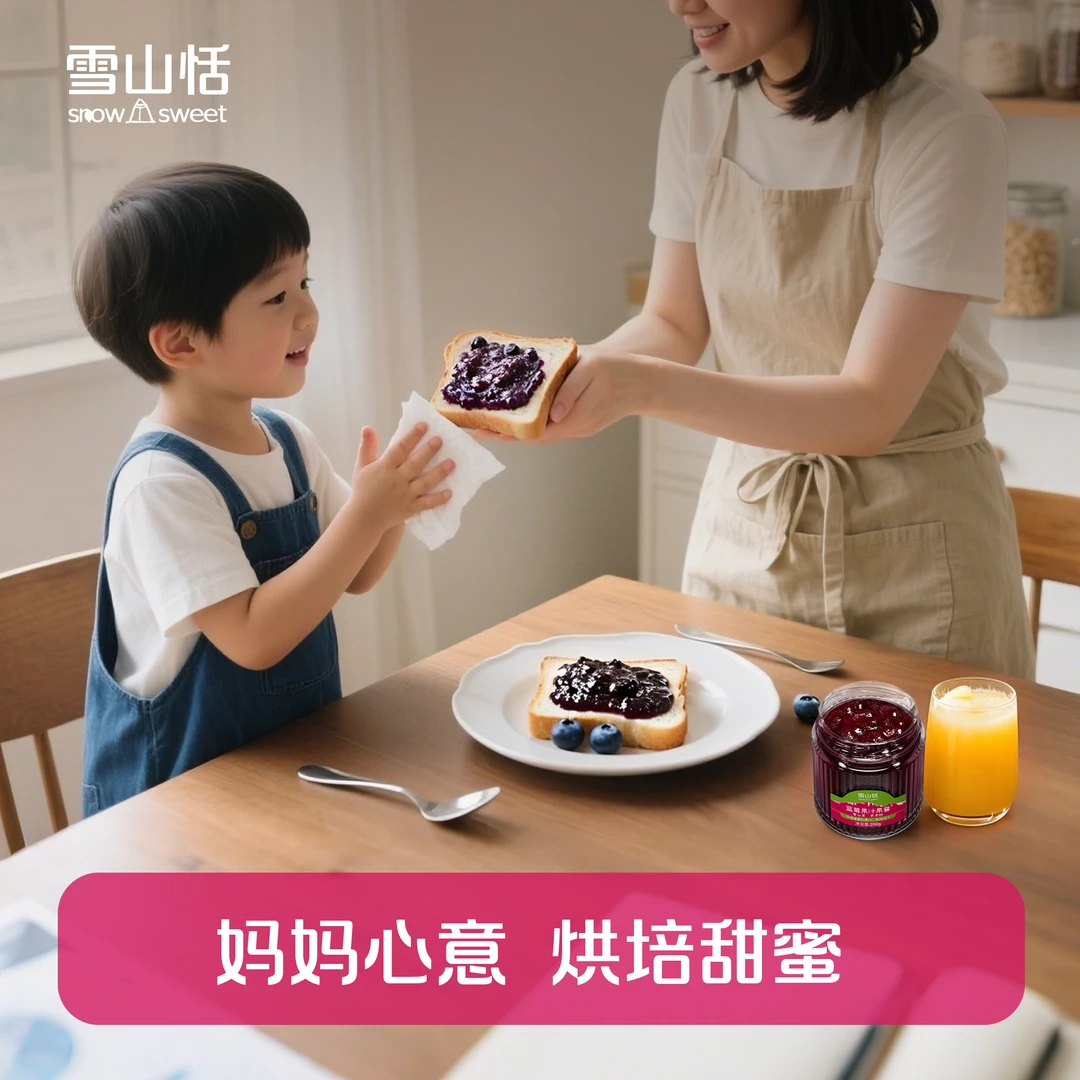 雪山恬蓝莓果酱面包吐司酱涂抹儿童果酱宝宝婴儿烘焙商用