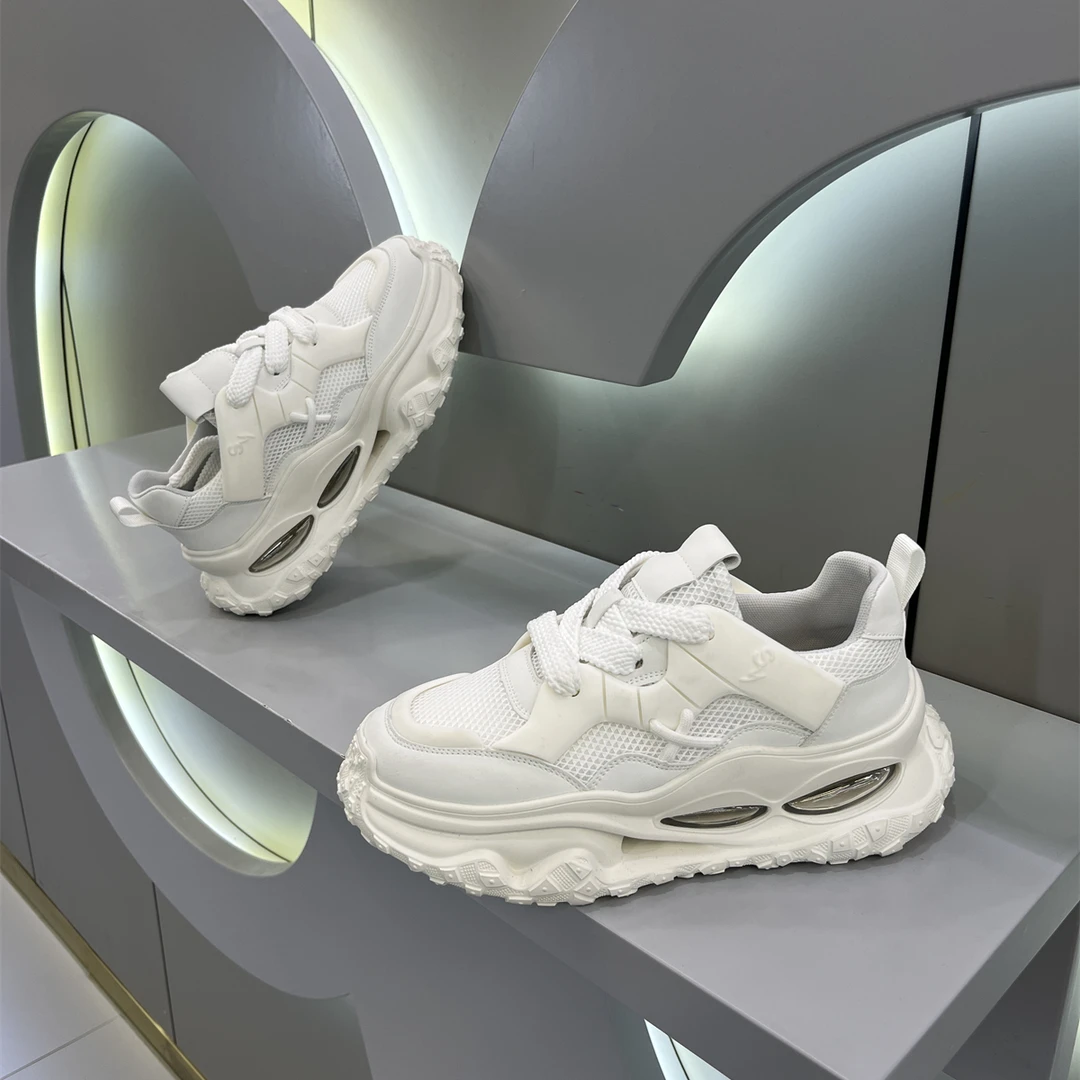 厚底老爹鞋夏季网面透气增高欧货时尚百搭休闲鞋软底运动鞋小白鞋