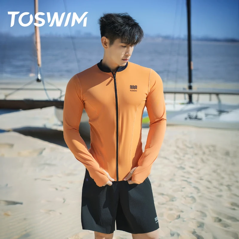 泳镜侠推荐！【TOSWIM泳装】新款冲浪度假长袖套装速干防晒游泳裤男