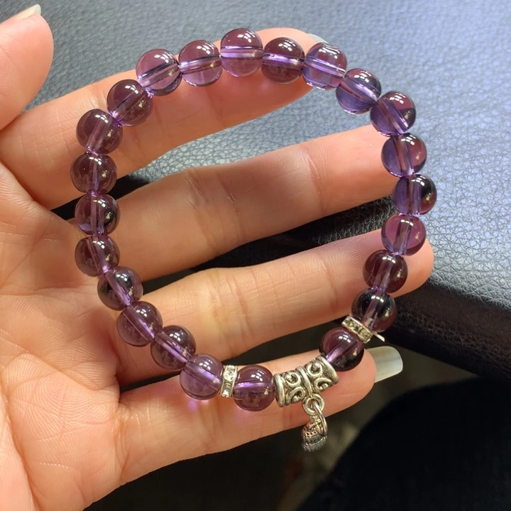 烟晶手链银S925镶嵌水晶