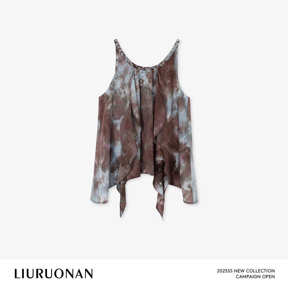 LIURUONAN 25SS【云岫夕锈】飘叶扎染设计气质氛围感春夏无袖背心女