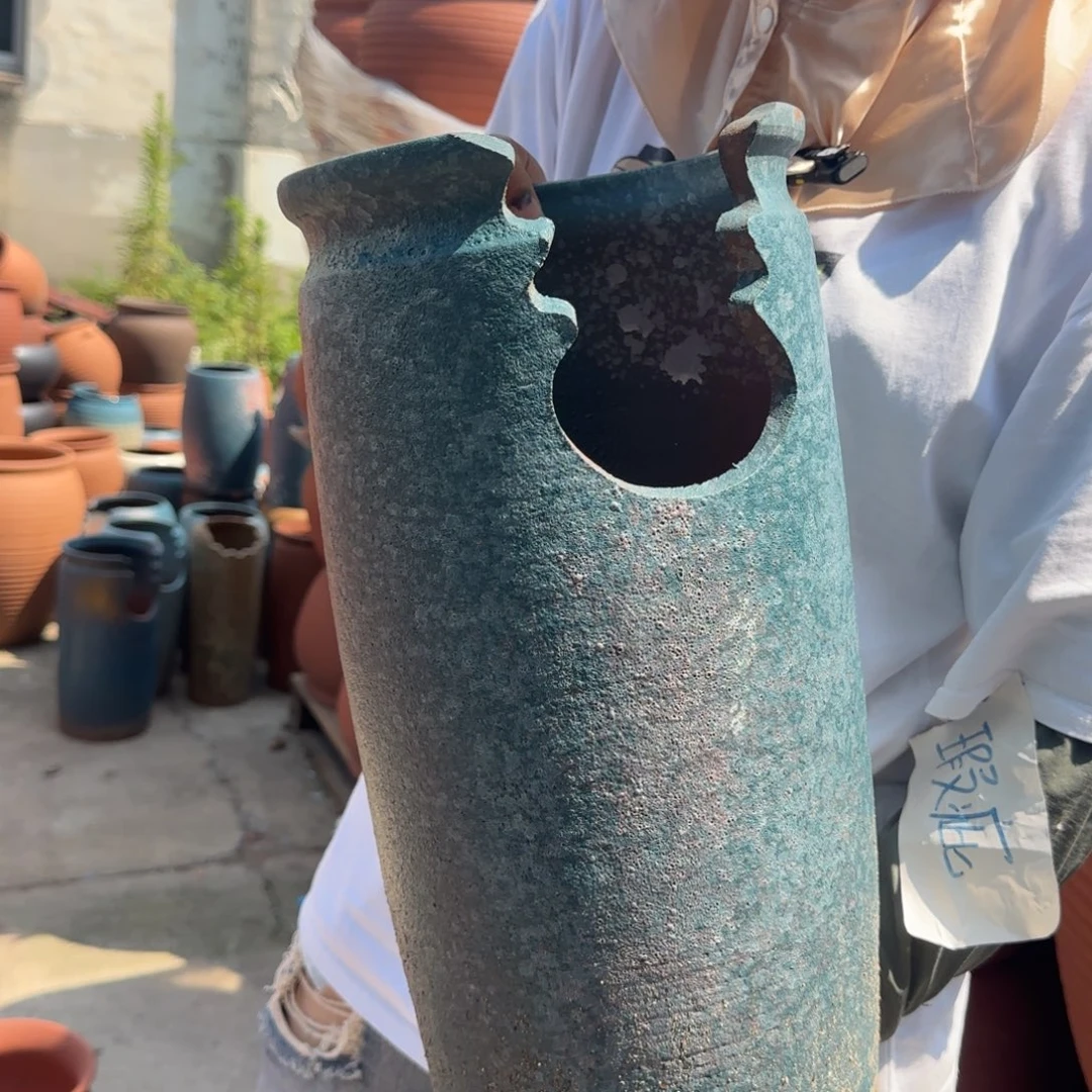 紫砂花盆口20高42粗糙硌皮