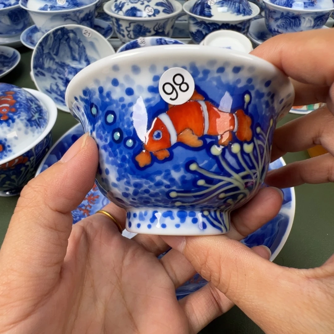 陶瓷景德镇纯手工纯手绘茶具木木98