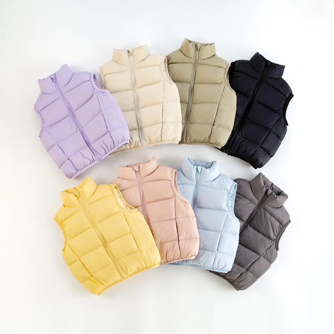 儿童90白鸭绒马甲25冬新款轻羽系列基础款男女宝同款实用保暖外穿