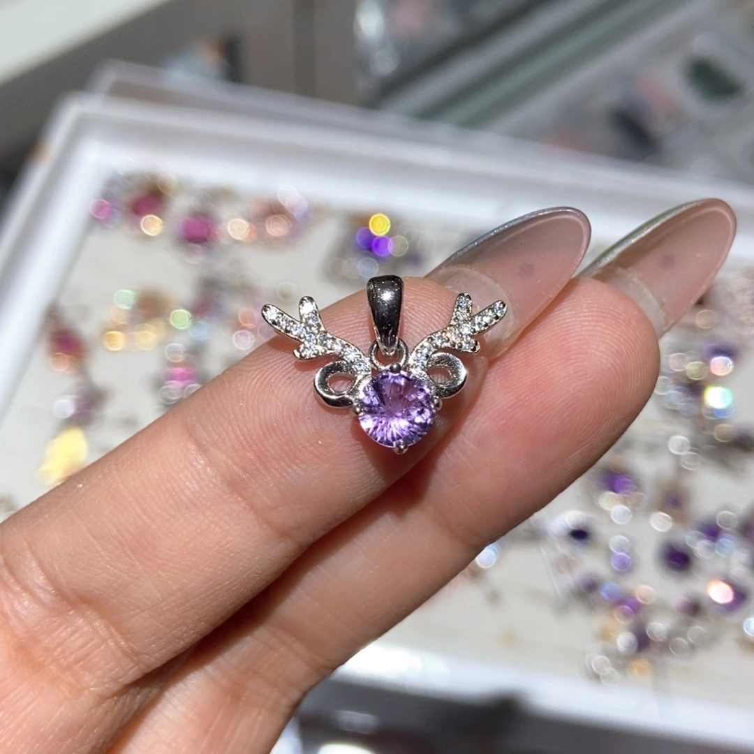 颈饰银S925镶嵌紫晶