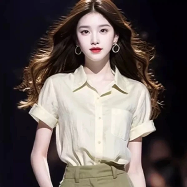 夏装搭配一整套松弛感穿搭棉麻短袖衬衫阔腿裤炸街减龄时尚套装女