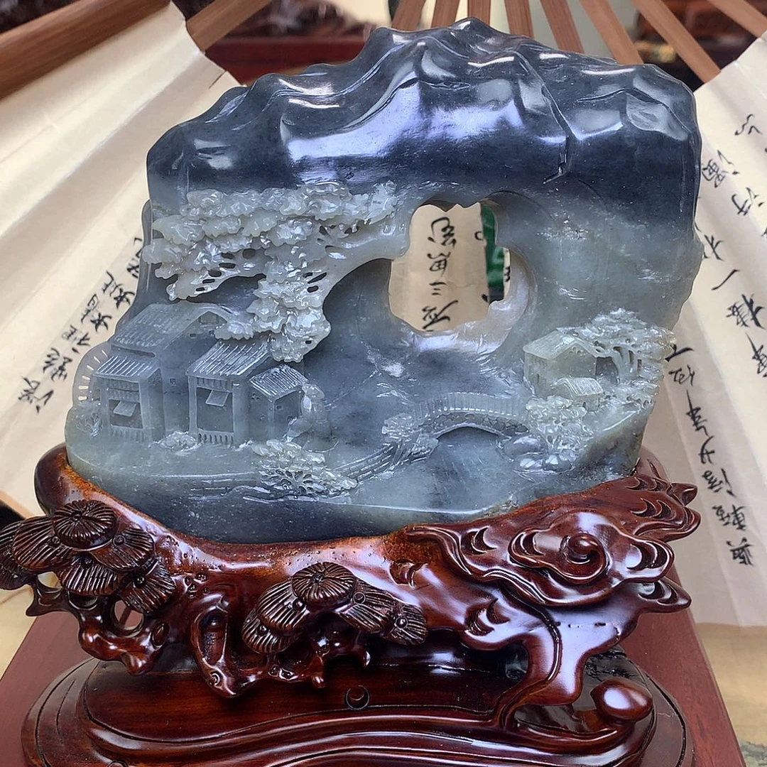 和田玉未镶嵌摆件