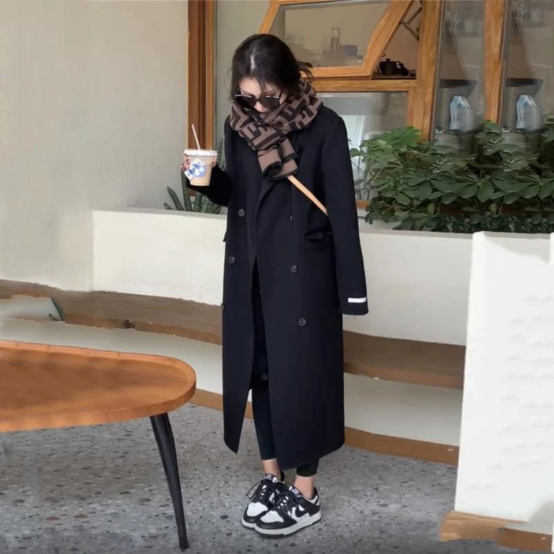 [高端轻奢】赫本风呢子大衣女中长版小个子2025秋冬季新款加厚高级