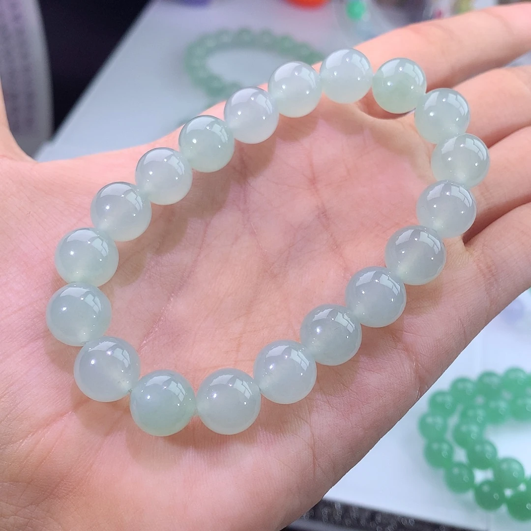 未镶嵌手链翡翠翡翠冰种甜绿手串