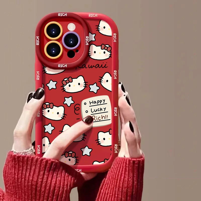 新年幸运凯蒂适用苹果16promax手机壳iphone15/14硅胶13泡芙12/11
