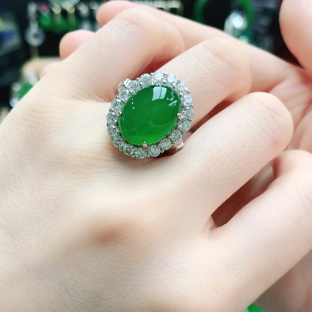 玛瑙/玉髓戒指银S925镶嵌