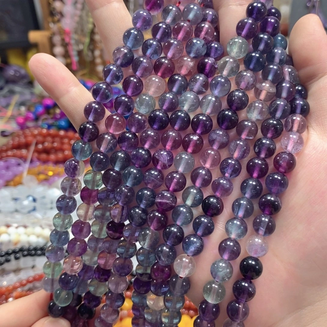 玛瑙/玉髓未镶嵌珠宝半成品紫莹一条卡8mm