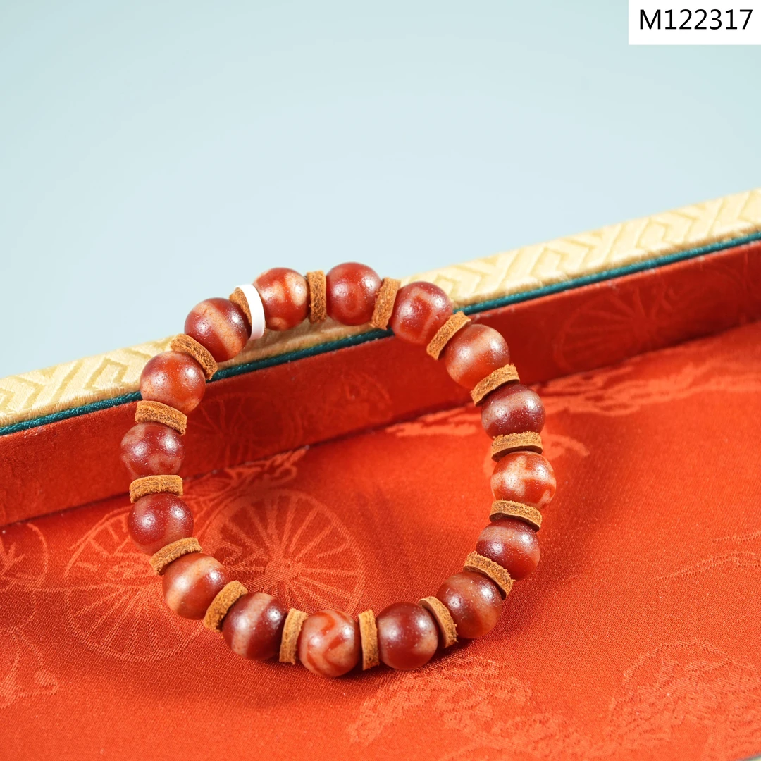 【老掌柜】高货老料包浆红肉玛瑙手串 M122317