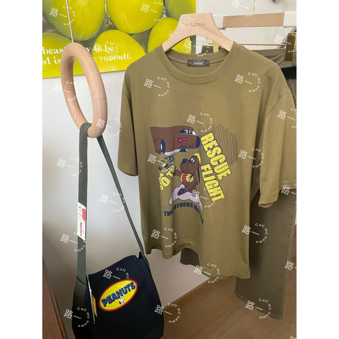 韩国代购.Camel 狗爷爷绿色短袖 L25052443