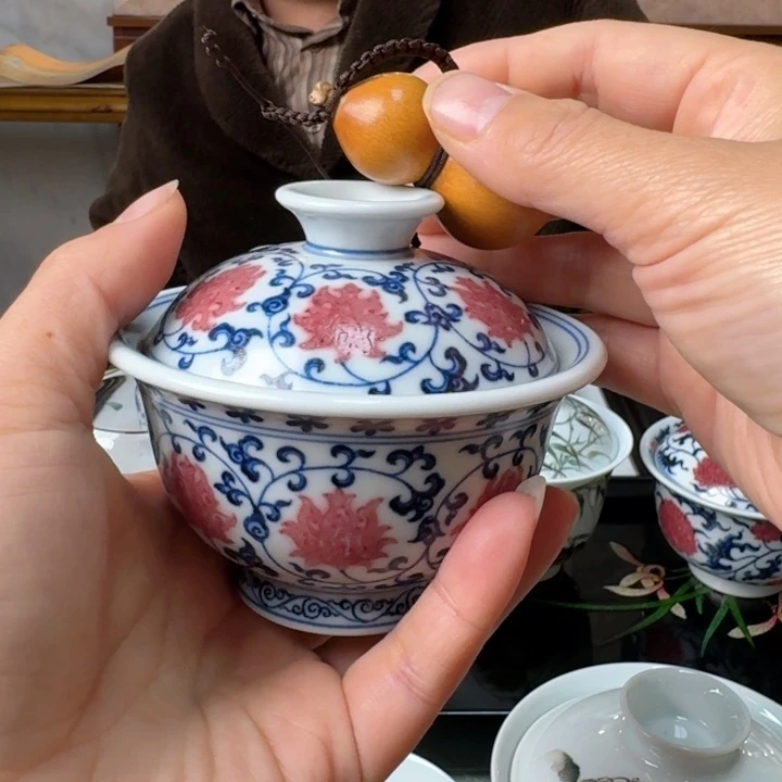 心**月葫芦葫芦压手釉里红