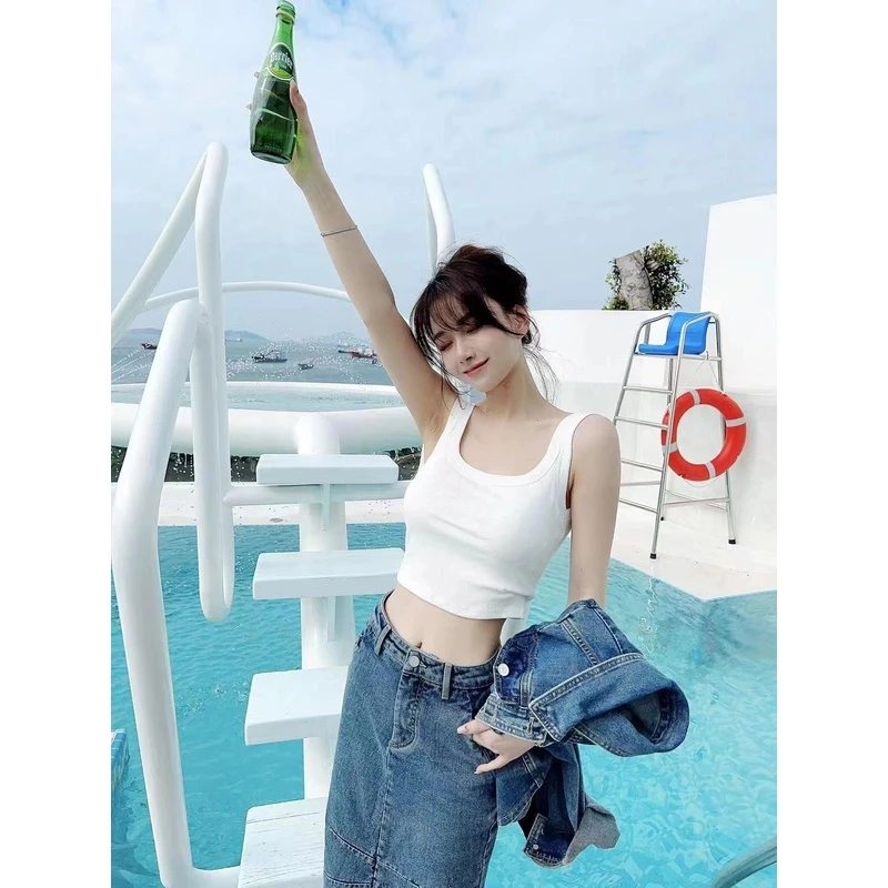 夏季美背显瘦正品升级固定杯垫二合一背心防走光吊带T恤上衣外穿