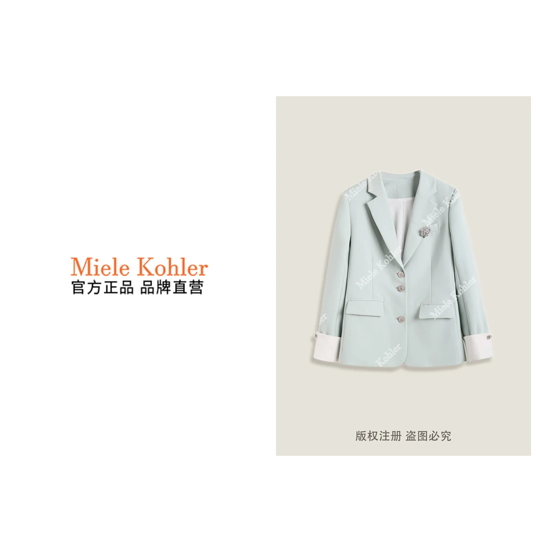春季新款高端小香风撞色翻驳领百搭外套MKKQ88816【澳门小源同款】