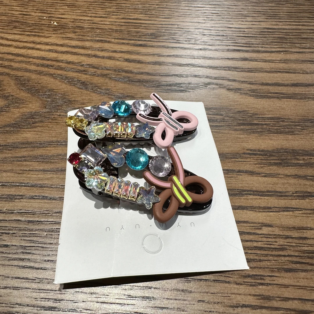 anan蝴蝶结钻钻棕色发夹SPfj250318019