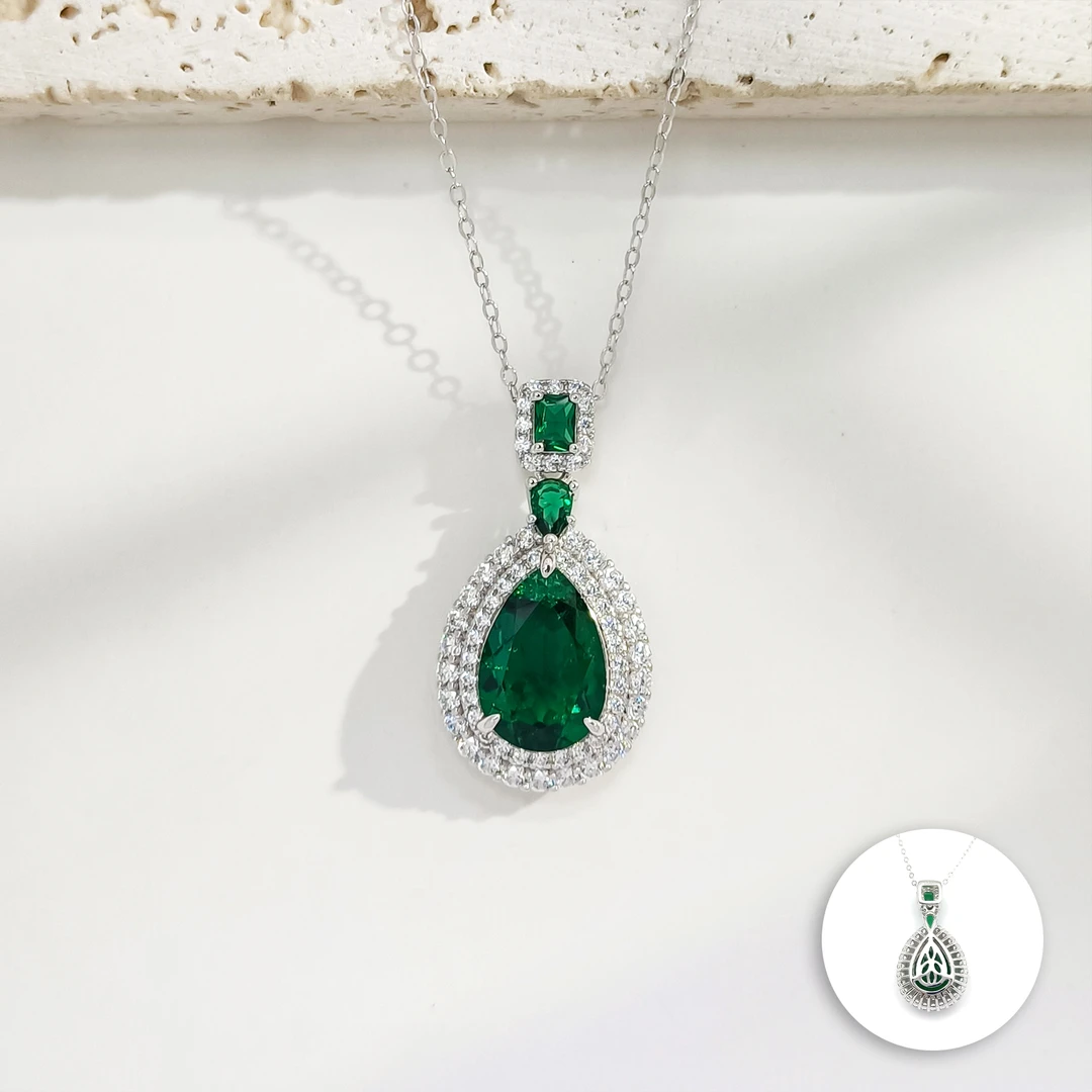 木佐绿项链 BZHF-007432【松月缀链】S925银 贵气精致女款