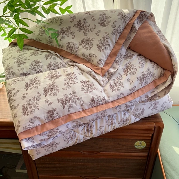 25款针织被（温柔玫瑰）软乎乎春秋被子亲肤舒适透气