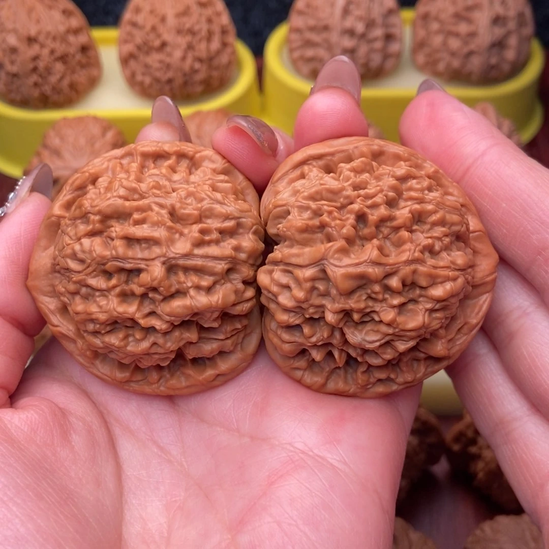 把件文玩核桃47全品 红皮 麒麟官帽