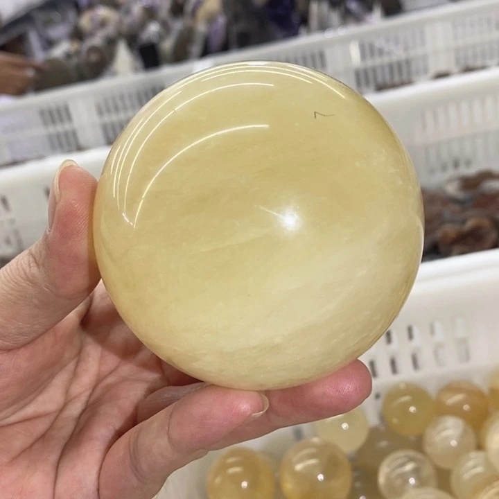 未镶嵌珠宝半成品水晶大黄球