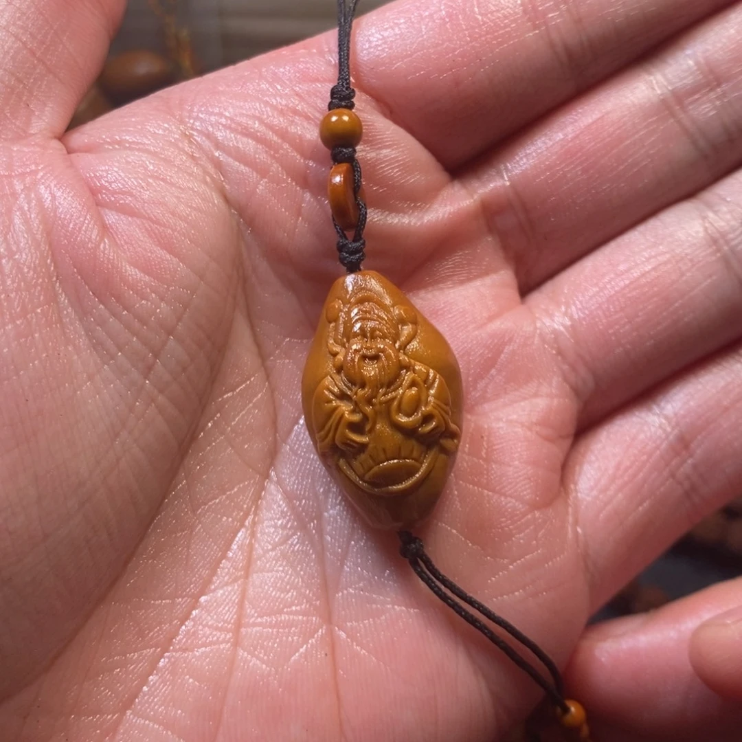 手串/手链橄榄核浮雕财神单子挂件1颗