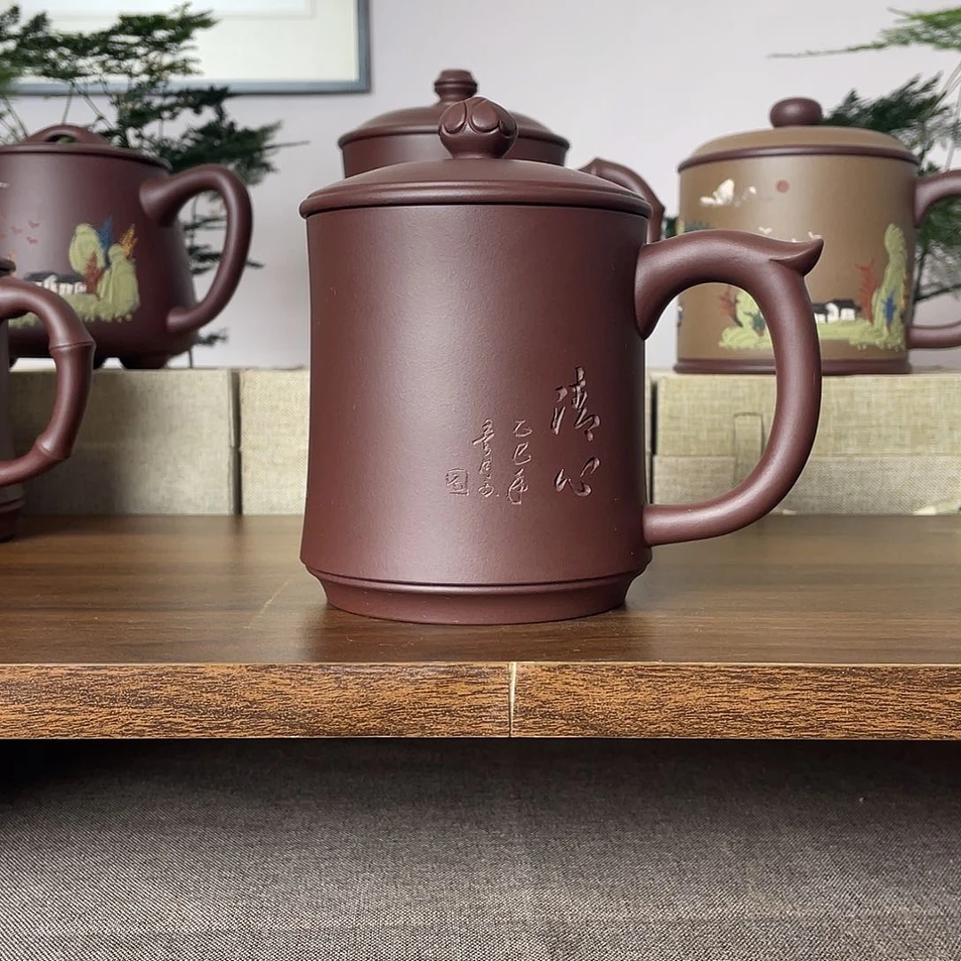 紫砂茶杯清心杯400cc