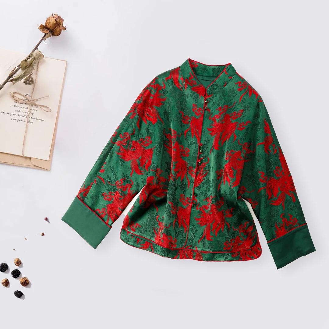 品牌新款新中式复古风立领上衣44814