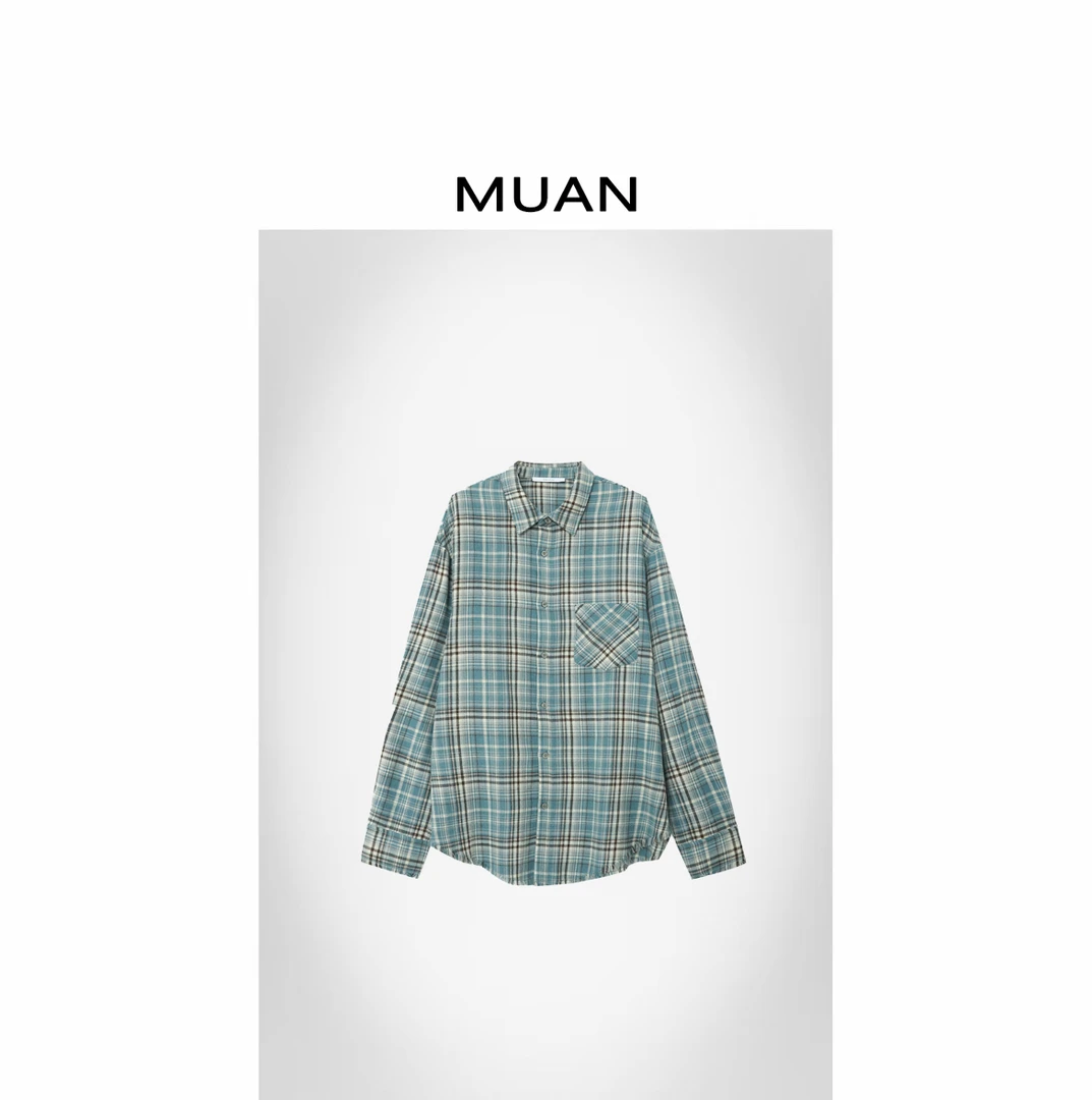 木岸MUAN：《木村拓哉衬衫》 定制高级长袖格子衬衫上衣女DS-9175-1