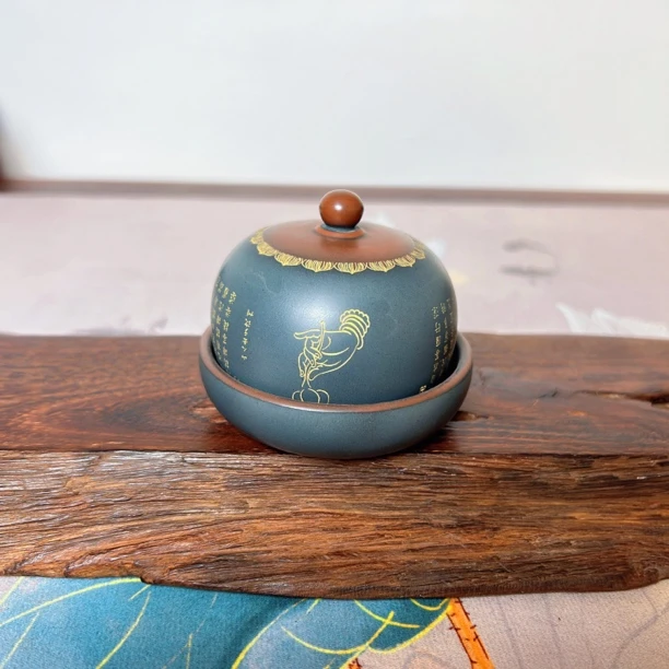 坭兴陶转转杯铃铛杯茶壶心经杯功夫茶具天地杯家用主人杯实用茶杯