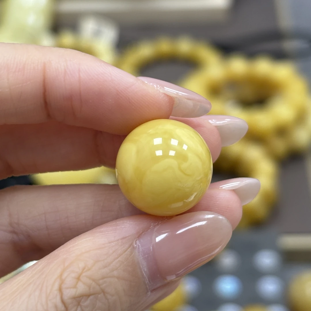 17.0mm 小妖珠宝天然原矿琥珀蜜蜡