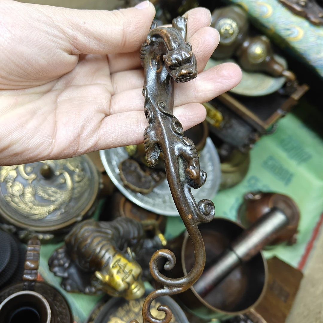 螭龙笔架铜工艺品A114