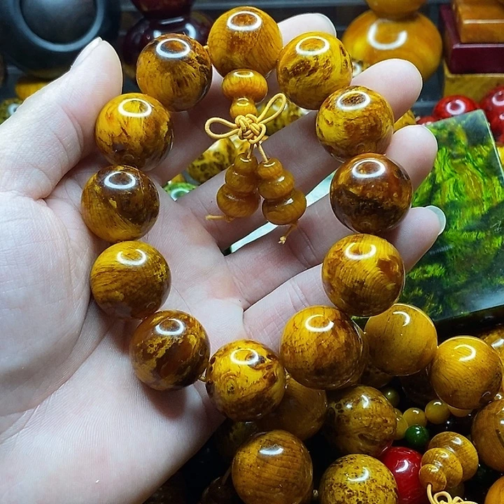 琥珀木雷击木留疤手串