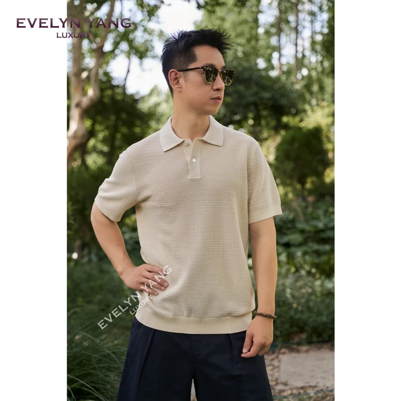 EVELYN YANG男士夏季新款大眼透心凉POLO衫休闲透气短袖POLO衫