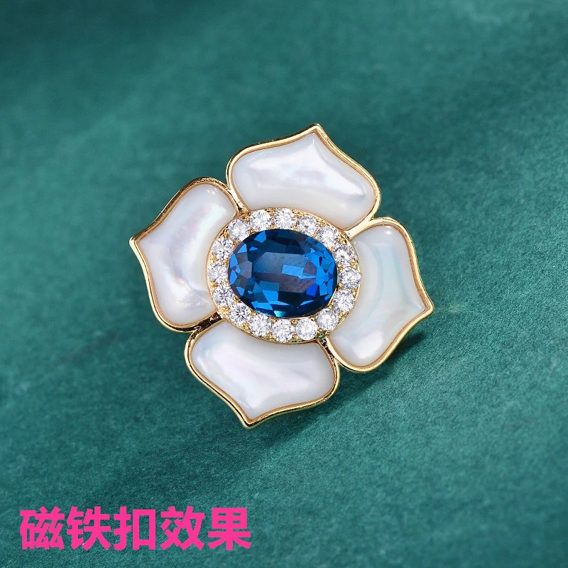 铜合金胸针 【米拉推荐】ML02- 四叶莲花磁吸扣胸针